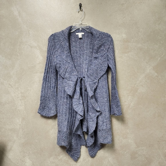 Sarah Spencer Asymmetrical Tie Front Bell Cuff Cardigan Size M - Picture 4 of 12